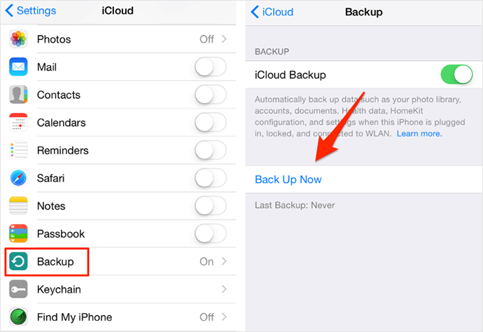How to Backup iPhone 6 to iCloud