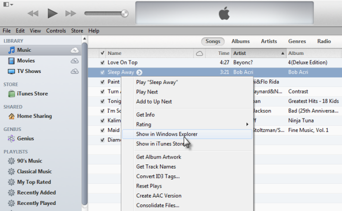 Find iTunes Music Library on a PC