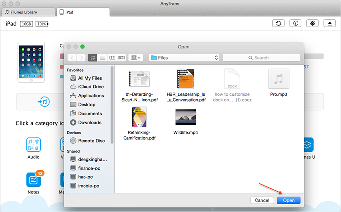 Transfer Files from Computer to iPad – Step 2