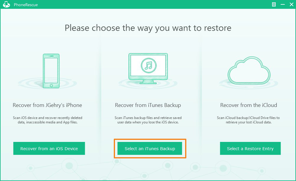 iPhone Data Recovery - Recovery from iTunes Backup 1