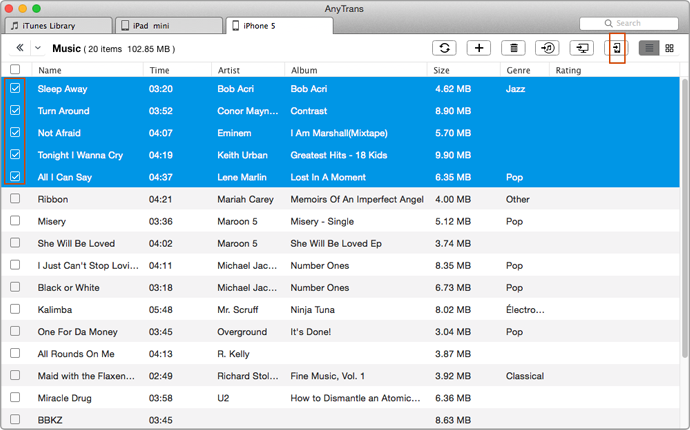 How to Transfer Music from iPhone to iPad – Step 3