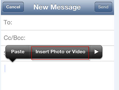 Add attachment to an email on iPhone