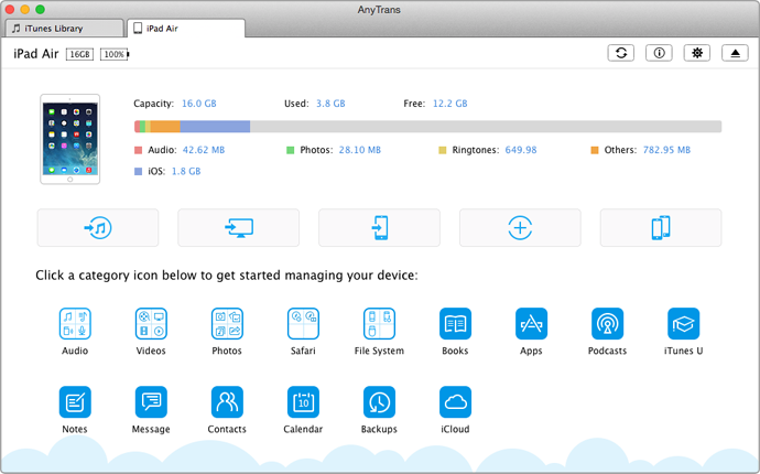 Backup iPad to PC/Mac with AnyTrans – Step 1