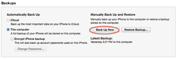 How to Backup iPhone SE to iTunes – Method 1