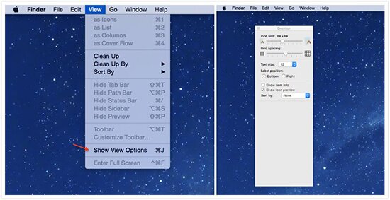 Customize Desktop View Options in the Finder