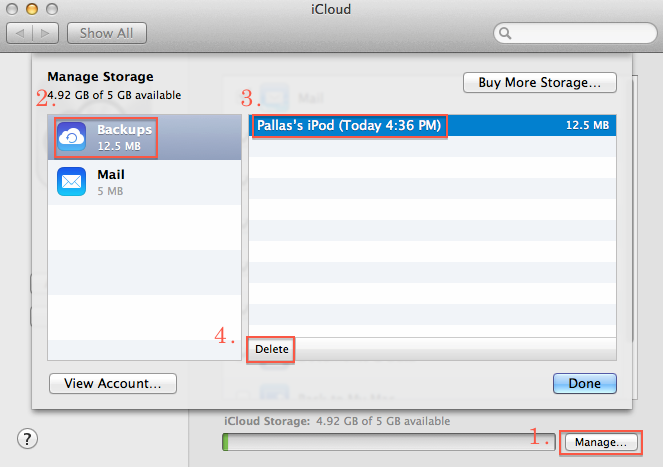 Delete Mac iCloud Backup