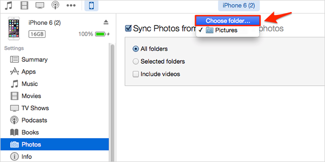 Remove All Synced Photos by Syncing with New Folder