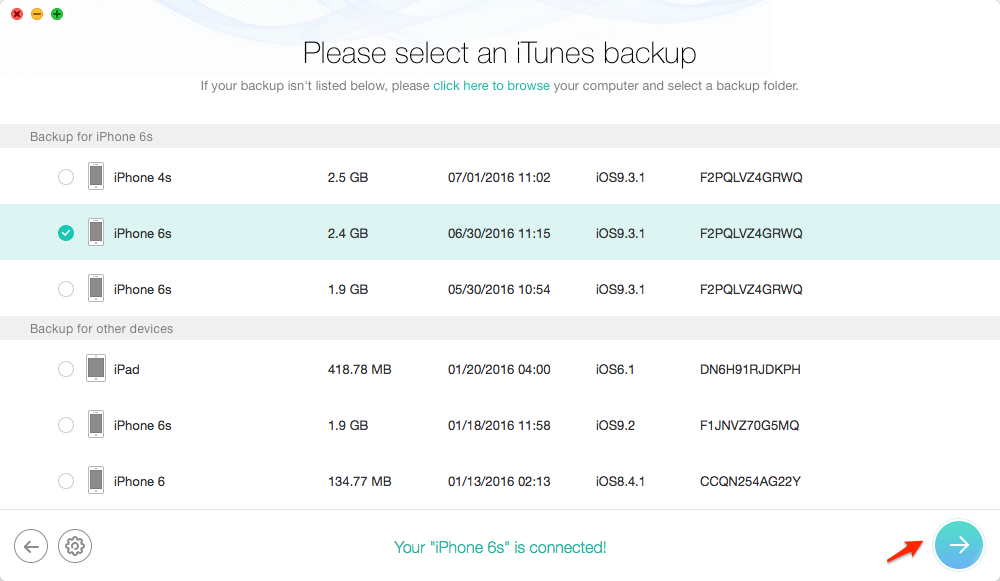 How to Extract Photos from iTunes Backup – Step 2