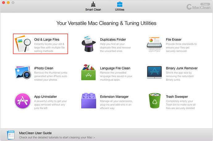 Find and Delete Big Files on Mac with MacClean – Step 3