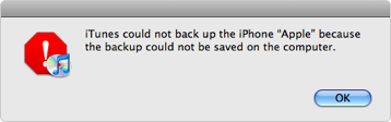 iTunes Could Not Back up iPhone/iPad/iPod