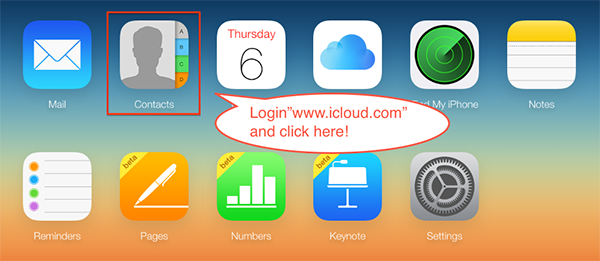 How to Get Contacts from iCloud via iCloud Website – Step 1