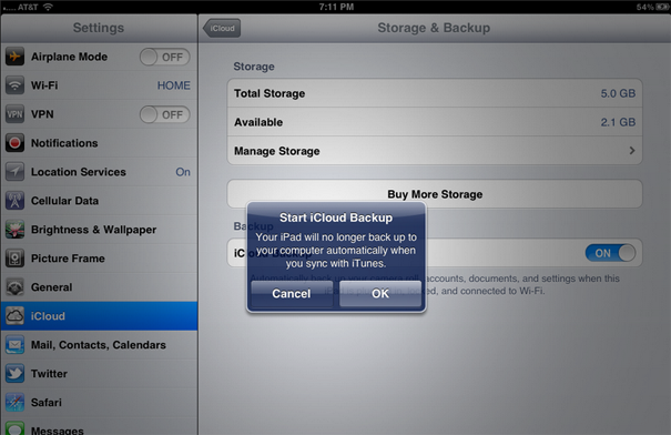How to Backup an iPad with iCloud