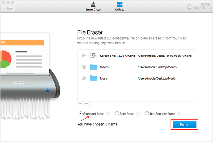 How to Erase Files on Mac with MacClean – Step 3