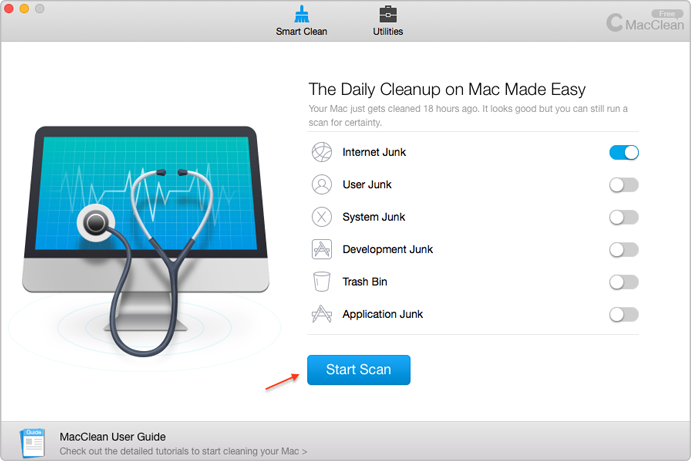 How to Clear Internet History on Mac with MacClean – Step 1