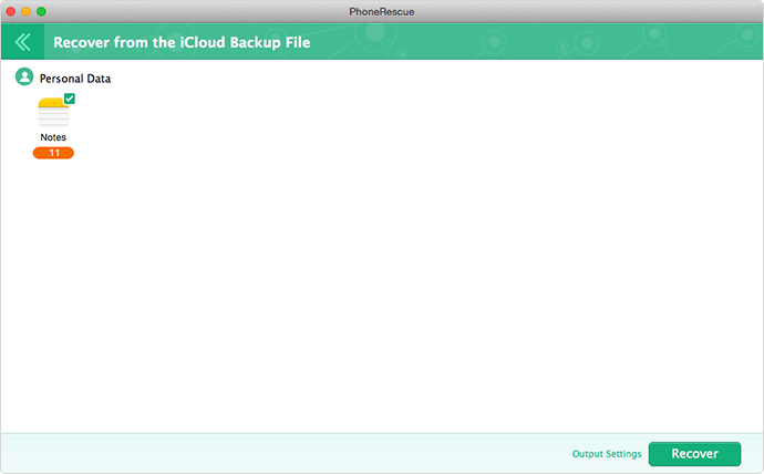 Recover Notes from iCloud Backup - Step 2