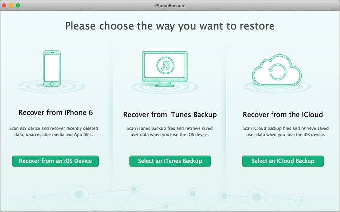 How to Retrieve Voicemail on iPhone with PhoneRescue – Step 1