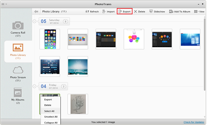 Save all the Photos from iPhone to PC with AnyTrans -Step 2