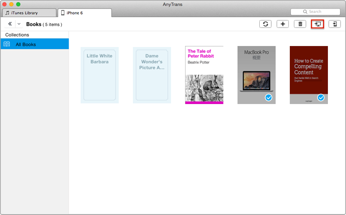 Transfer Books from iPhone to Mac – Step 3