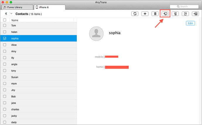 Transfer Contacts from iPhone to Laptop – Step 3