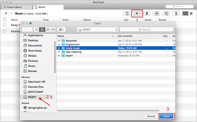 Transfer Music from USB/Flash Drive to iPhone with AnyTrans – Step 3