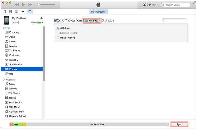How to transfer photos from Mac to iPod with iTunes