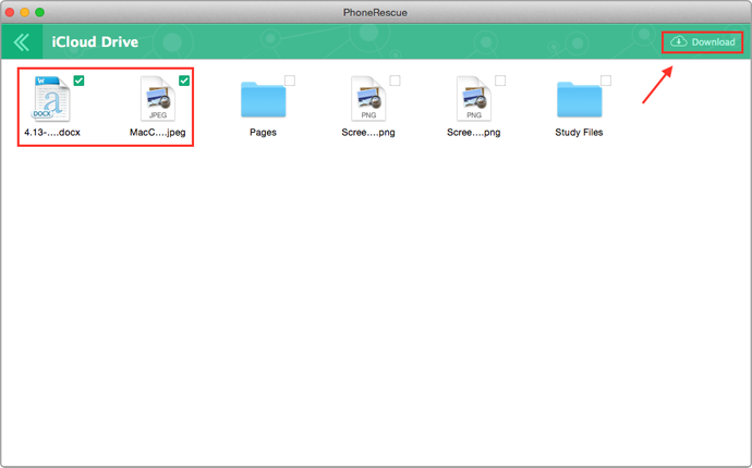 How to View Files on iCloud Drive with PhoneRescue – Step 3