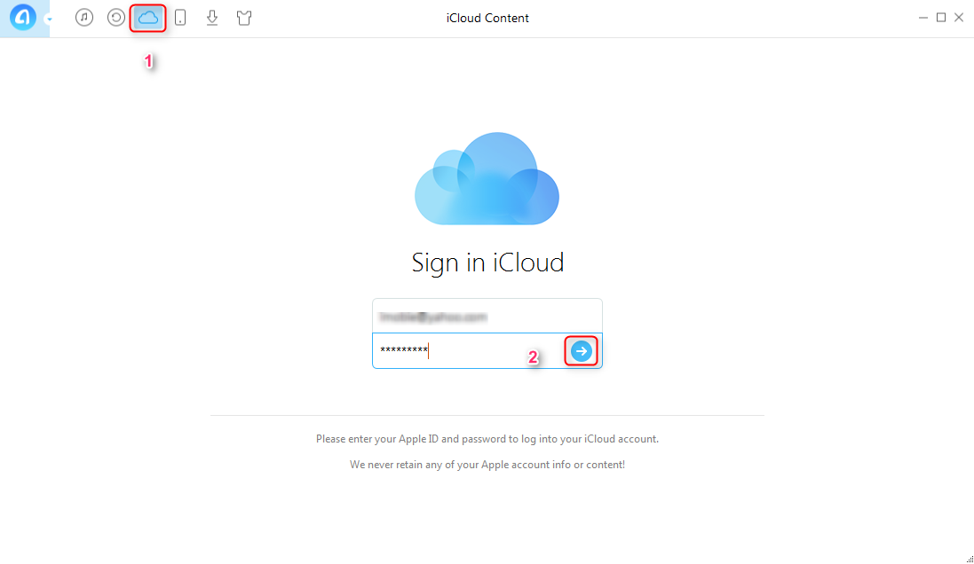 How to Print iCloud Calendar from PC with AnyTrans- Step 1