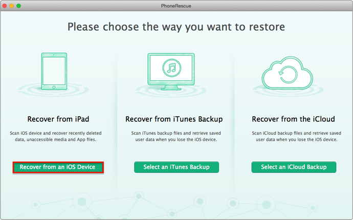How to Recover Deleted Photos from iPad without Backup – Step 1
