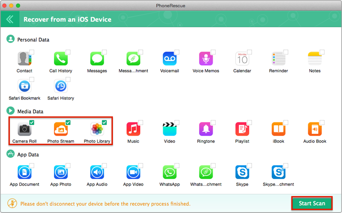 How to Recover Deleted Photos from iPad without Backup – Step 2