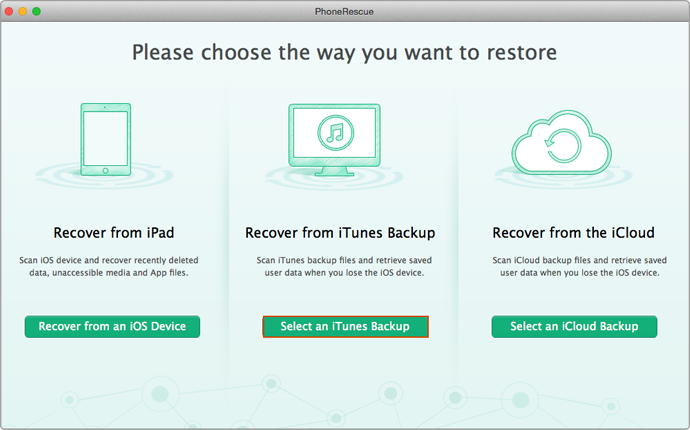 Retrieve Deleted Messages from iPad Air/Air 2 and iPad mini 2/3/4 via iTunes Backup – Step 2