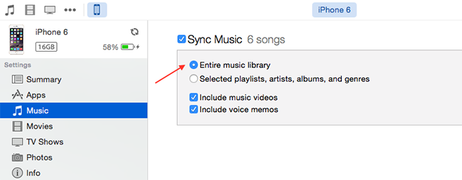 iTunes will not sync music to iPhone
