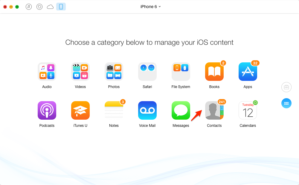 How to Sync Contacts from iPhone to iPad with AnyTrans – Step 1