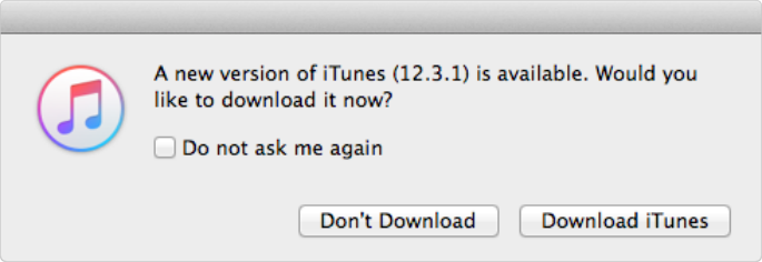 iTunes 12.3.1 Update