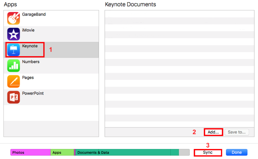 How to Transfer Keynote Presentation to iPad via iTunes - Step 1
