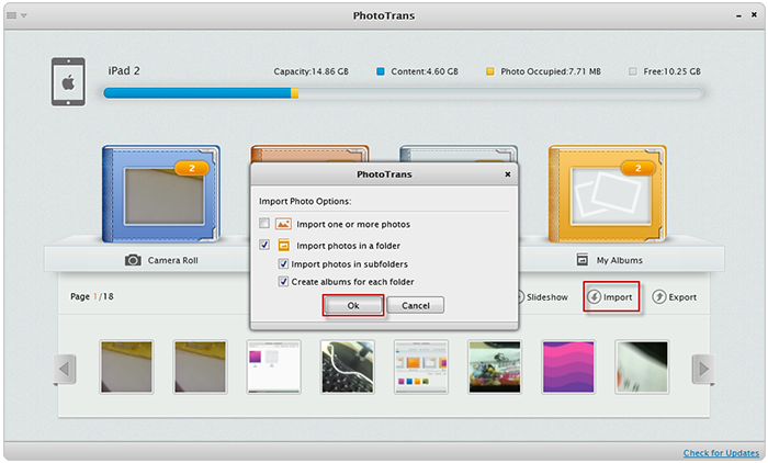 Import Photos From Your Pc to iPad-Step 3