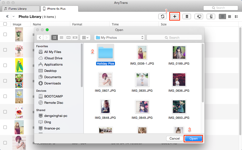 How to Transfer Photos from Mac to iPhone 6/6s with AnyTrans – Step 3