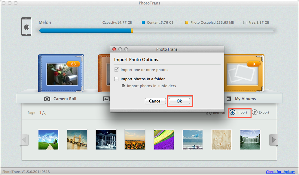 Transfer Photos from iPhoto to iPhone with PhotoTrans