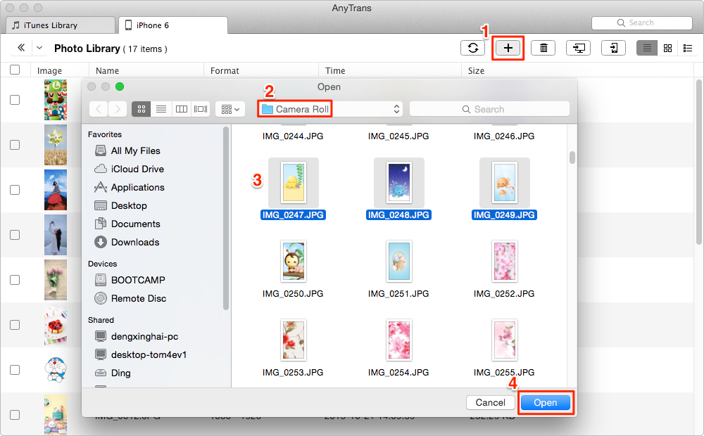 How to Transfer Photos from Mac to iPhone –Step 2