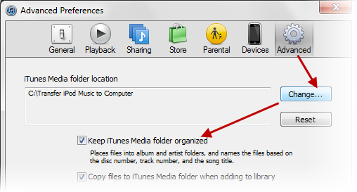 Change the Settings in iTunes
