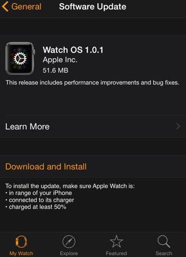 Update Apple Watch Operating System – Step 3