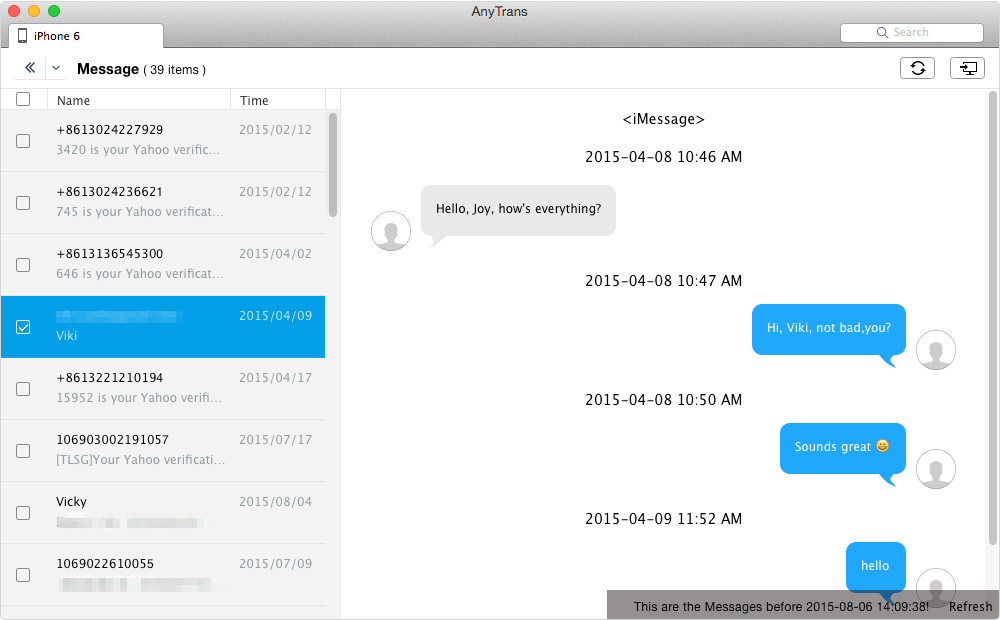 How to View iPhone Messages on Mac with AnyTrans – Step 3